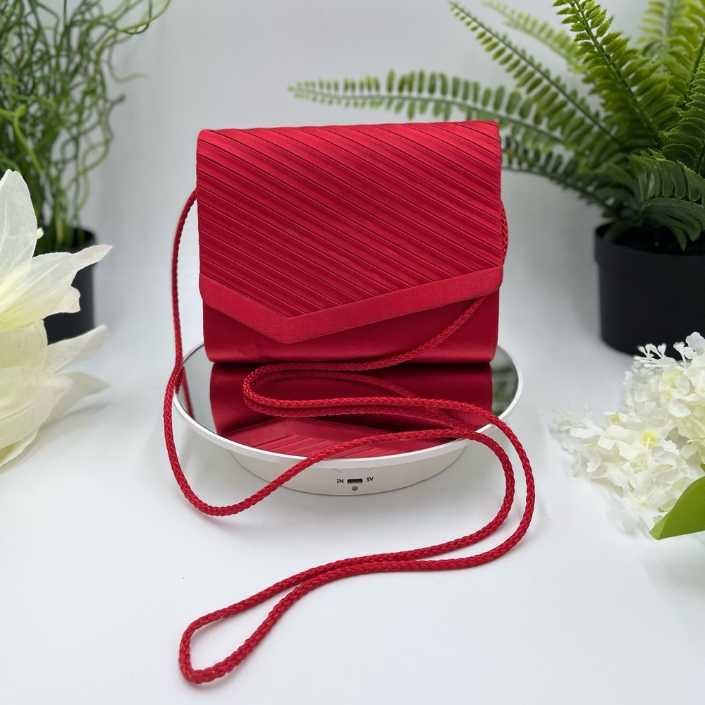 Satin Red small evening glam purse.